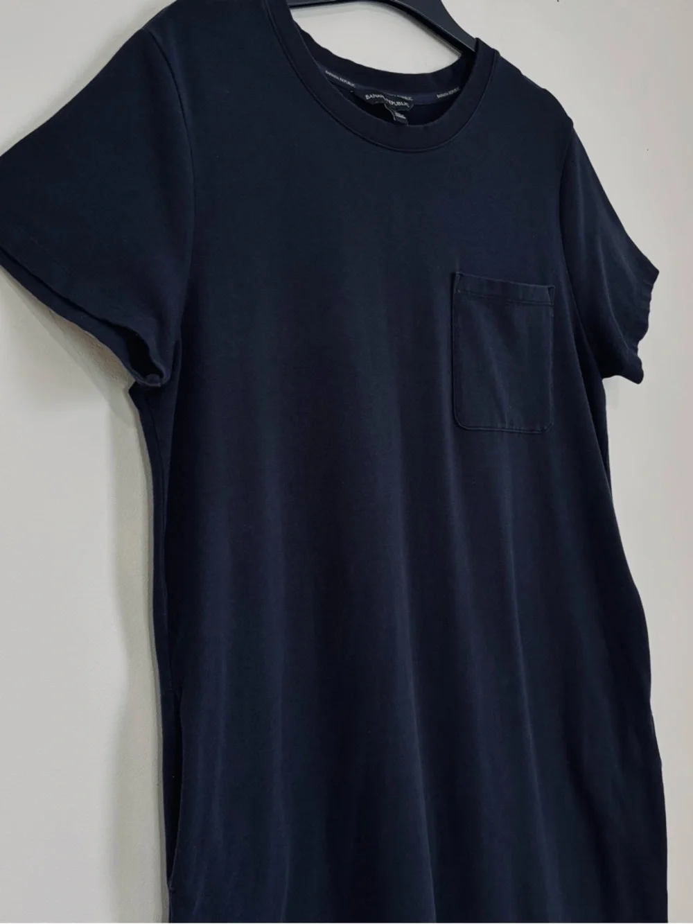 Banana Republic slouchy office black short sleeve pullover T-shirt dress Women M - Picture 5 of 16